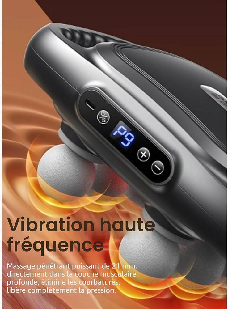 Pistolet de massage à 6 têtes