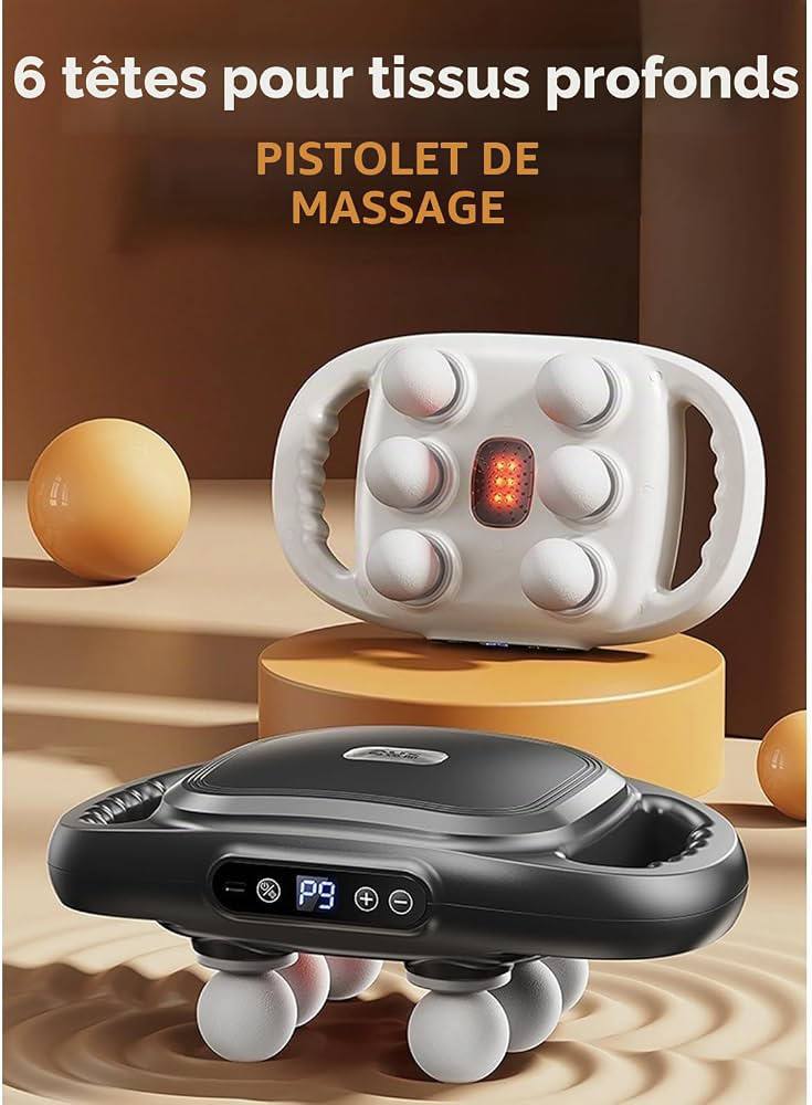 Pistolet de massage à 6 têtes